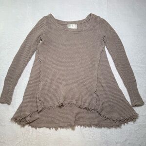 ruby moon Taupe Scoop-Neck Knit Tunic Sweater